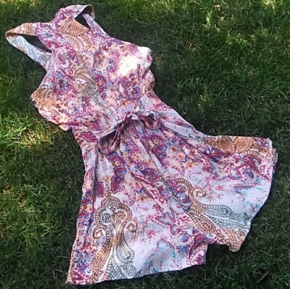 American Rag Tiered Gypsy Boho Romper 7 All Rayon - Picture 4 of 8